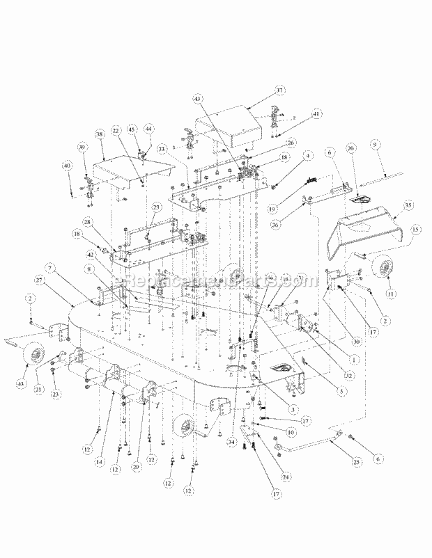Fabricated Cutter Deck Diagram and Parts List for M60-KH 53AH5BDX750 Cub Cadet Sprayer